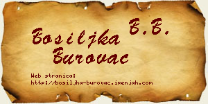 Bosiljka Burovac vizit kartica